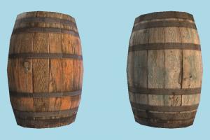 Wooden Barrel barrel, crate, crates, wooden, box, object, lowpoly